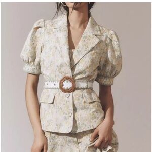 English Factory Floral Belted Blazer